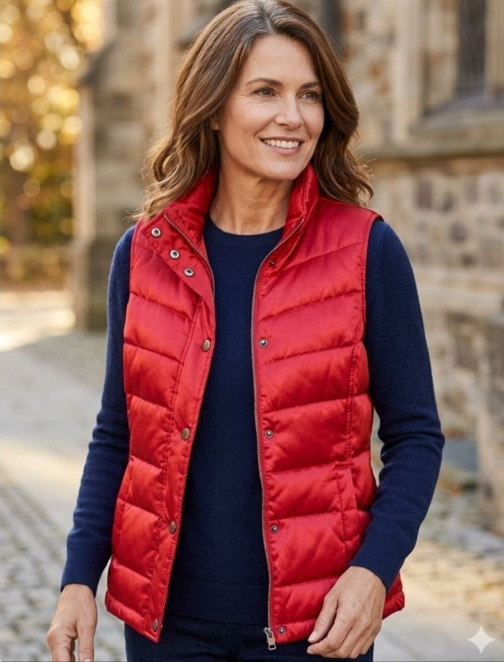 INC International Concepts Red Quilted Puffer Vest with 80% Down 20% Waterfowl